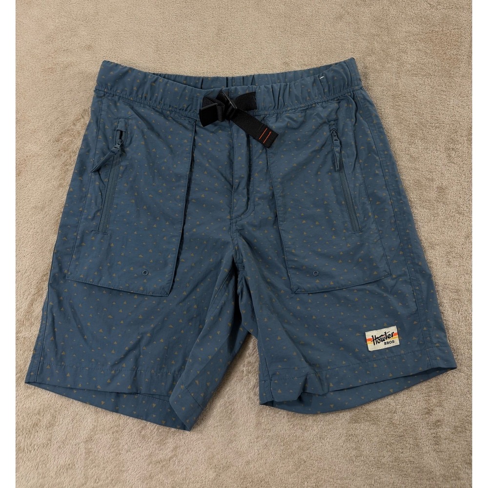 Howler Brothers Blue Shorts with Subtle Yellow Dot Print